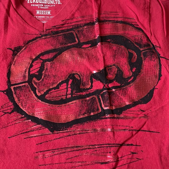 Preloved Ecko Unltd V neck short sleeves Shirt red & black for men (2 pcs) - Picture 5 of 11